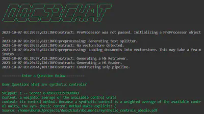 docs2chat &ndash;chain_type=&ldquo;snip&rdquo;